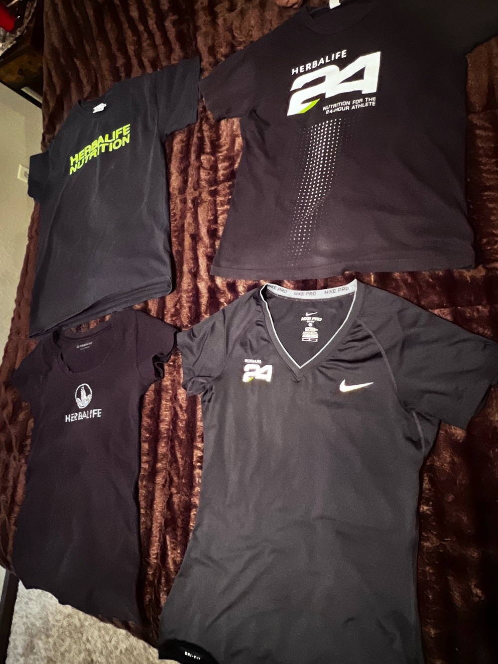 Nike + 3 Black Herbalife Short Sleeve Activewear Med.